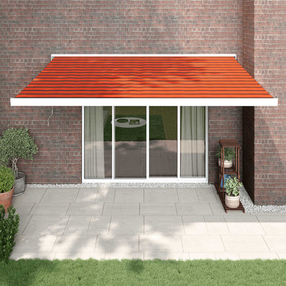 Toldo Retráctil Aluminio Y Tela Naranja Y Marrón 4,5x3 M_1