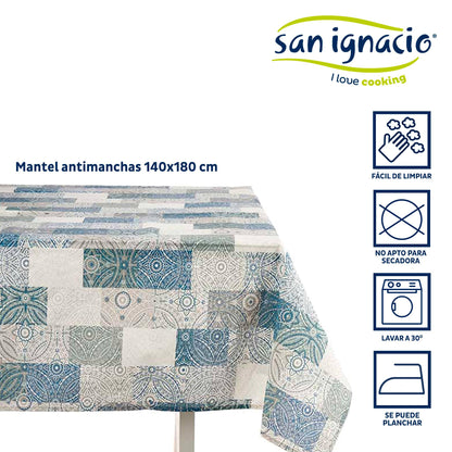 Mantel Loneta Antimanchas 140x180cm Azul Colección Kinvara