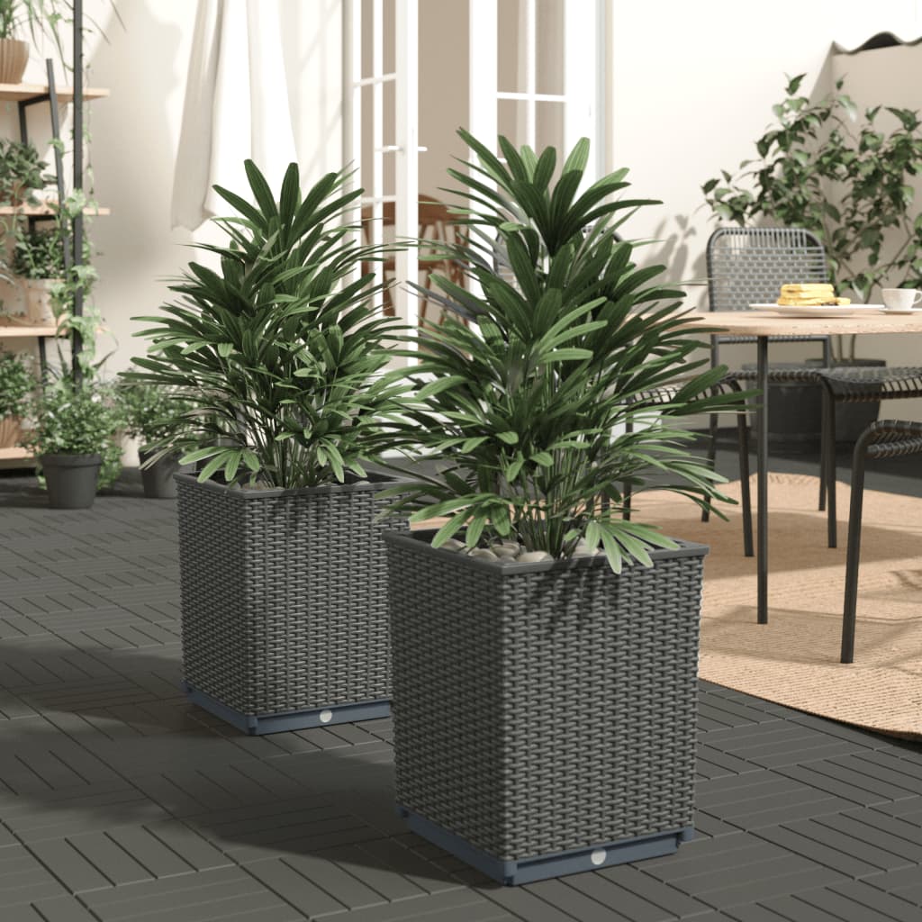 Jardineras 2 Uds Polipropileno Negro 30x30x37 Cm_1