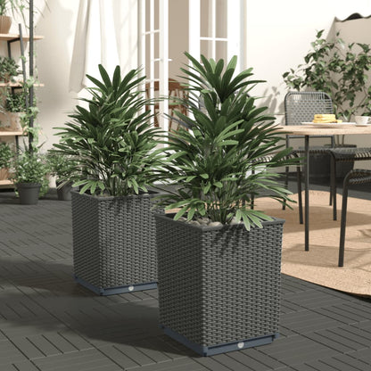 Jardineras 2 Uds Polipropileno Negro 30x30x37 Cm_1