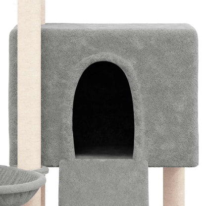 Rascador Para Gatos Con Postes De Sisal Gris Claro 96 Cm_5