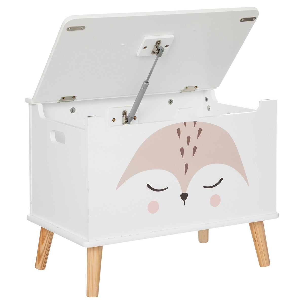 Baúl Infantil zorro En Madera Color Blanco_1
