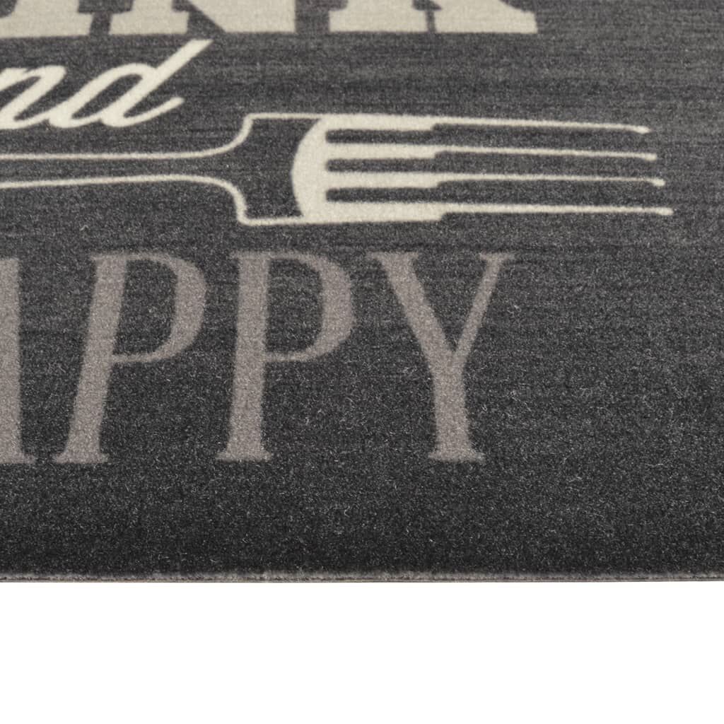 Vidaxl Alfombra De Cocina Lavable Terciopelo Negro 60x300 Cm_3