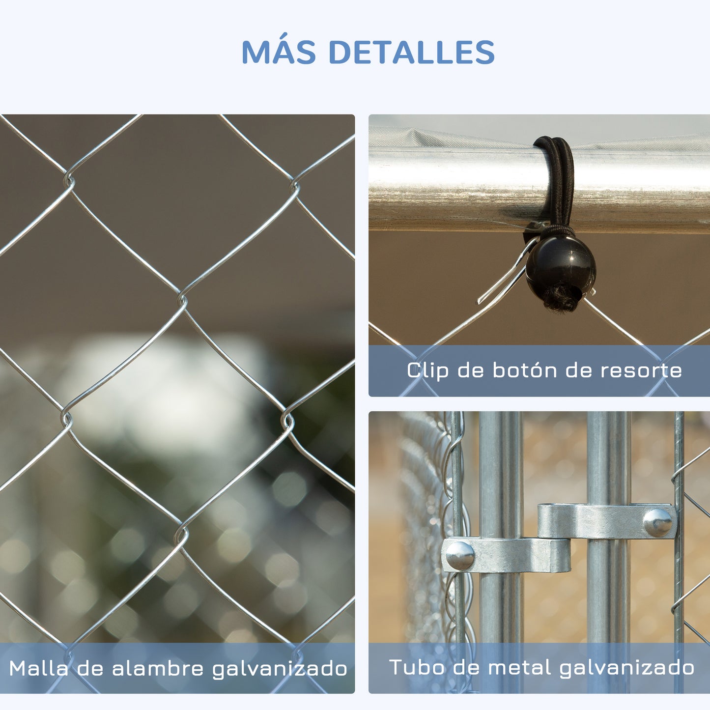 Pawhut Perrera Con Toldo Anti-uv Impermeable Con Puerta 4x2,3x2,3 M Plata_5