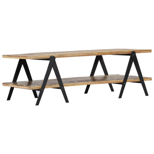 Mesa De Centro Madera Maciza Reciclada 115x60x40 Cm_0
