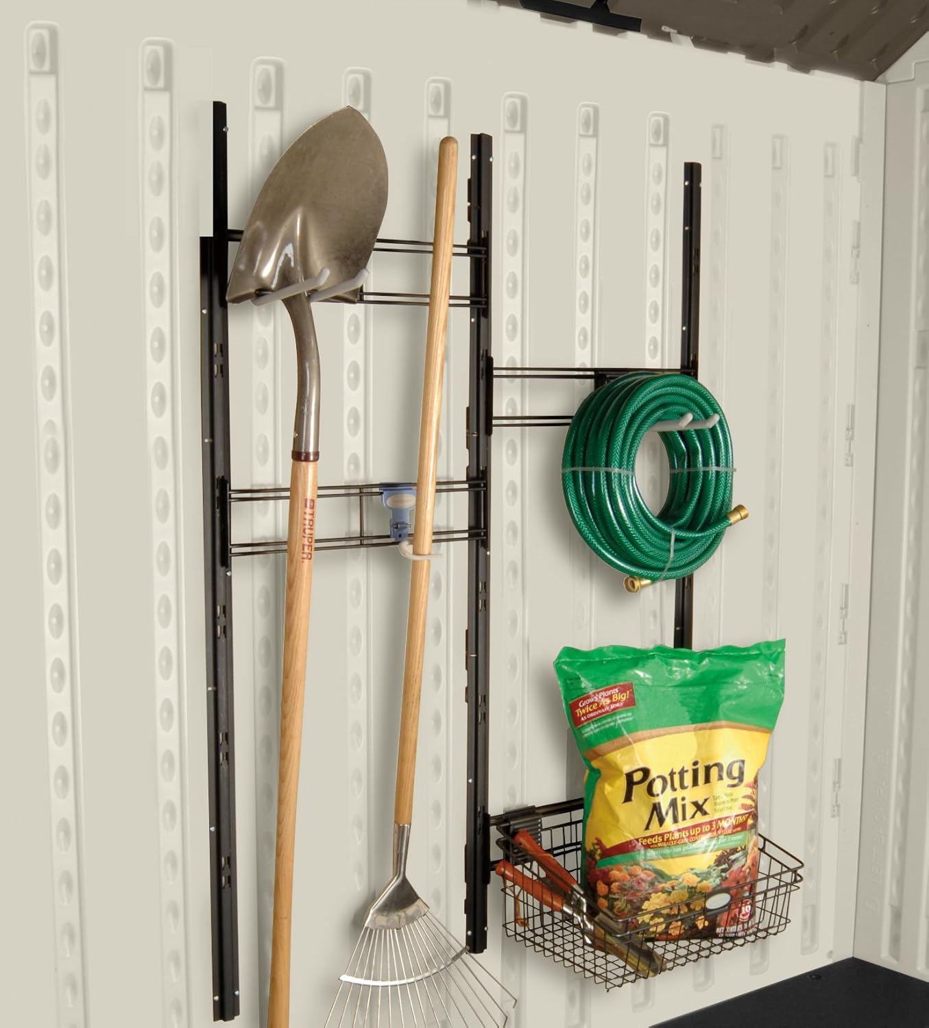 Kit De Estanteria Bms A3b Suncast, Incluye Cesta Y Ganchos._1