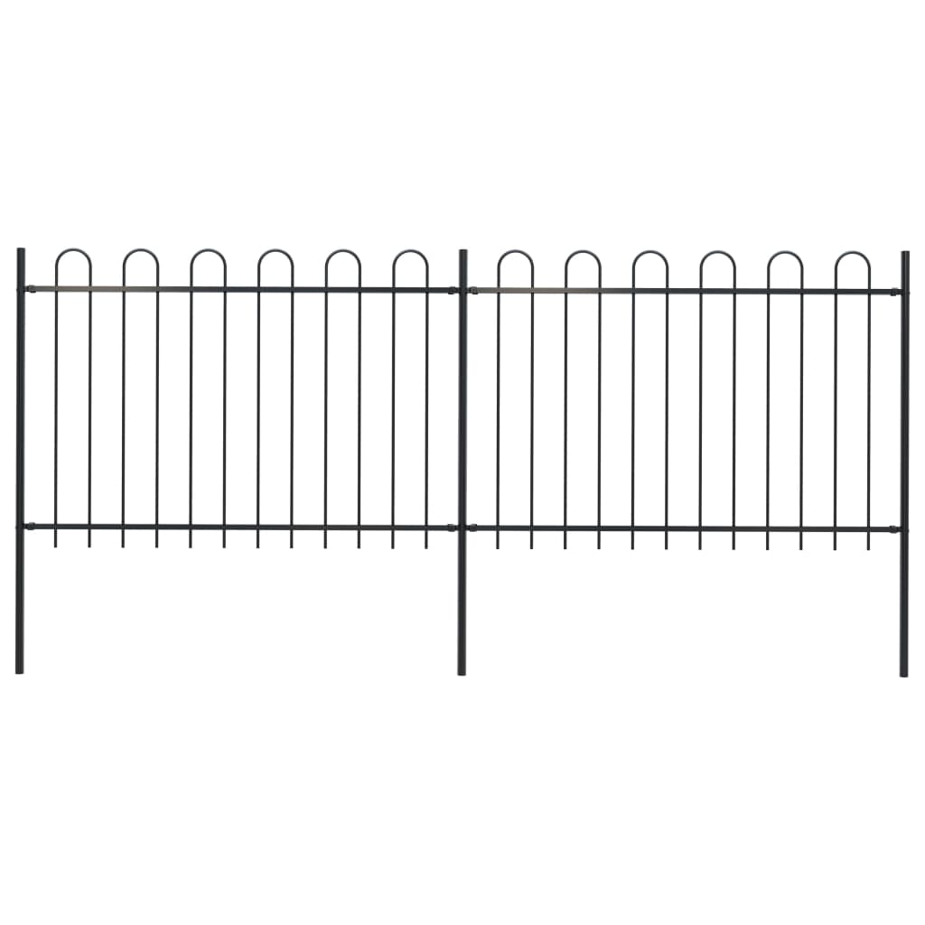 Valla De Jardín Con Puntas De Aro Acero Negro 3,4x1,2 M / Vetonek_1