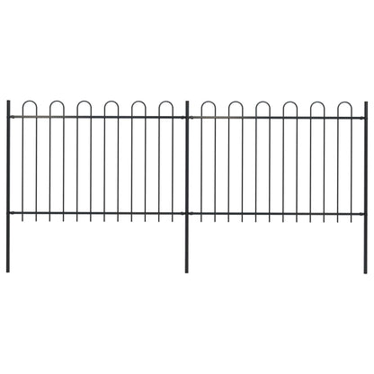 Valla De Jardín Con Puntas De Aro Acero Negro 3,4x1,2 M / Vetonek_1