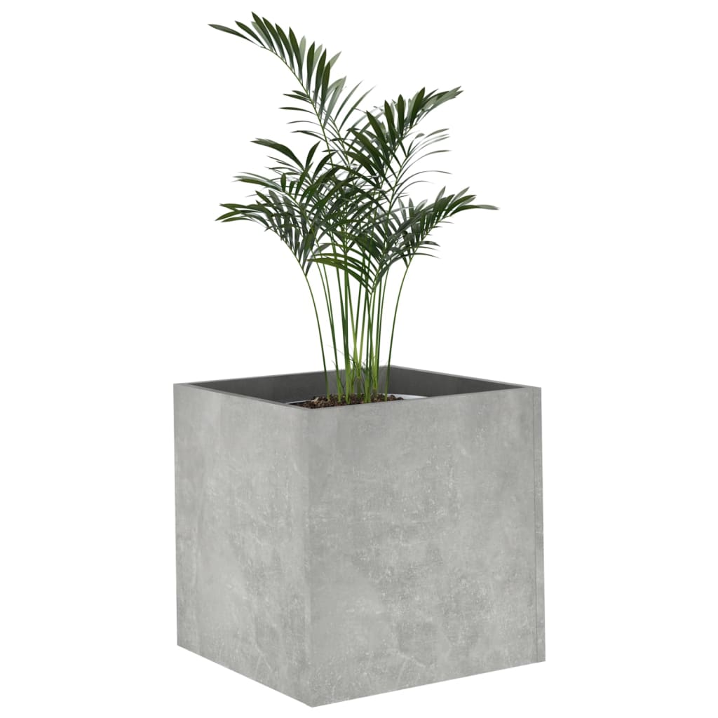 Jardinera De Madera De Ingeniería Gris Hormigón 40x40x40 Cm_3