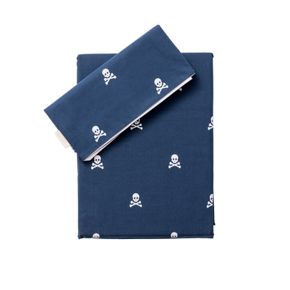 Set Cama (funda Nórdica 155x220cm + Funda Almohada 45x110cm) 100% Algodón 200tc Navy Calaveras Scalpers Home_0