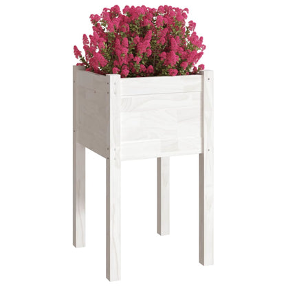 Jardineras 2 Unidades Madera Maciza De Pino Blanco 40x40x70 Cm_2