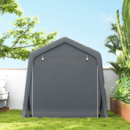 Outsunny Carpa De Jardín Para Herramientas Bicicletas Motos 2,4x2x2 M Gris_3