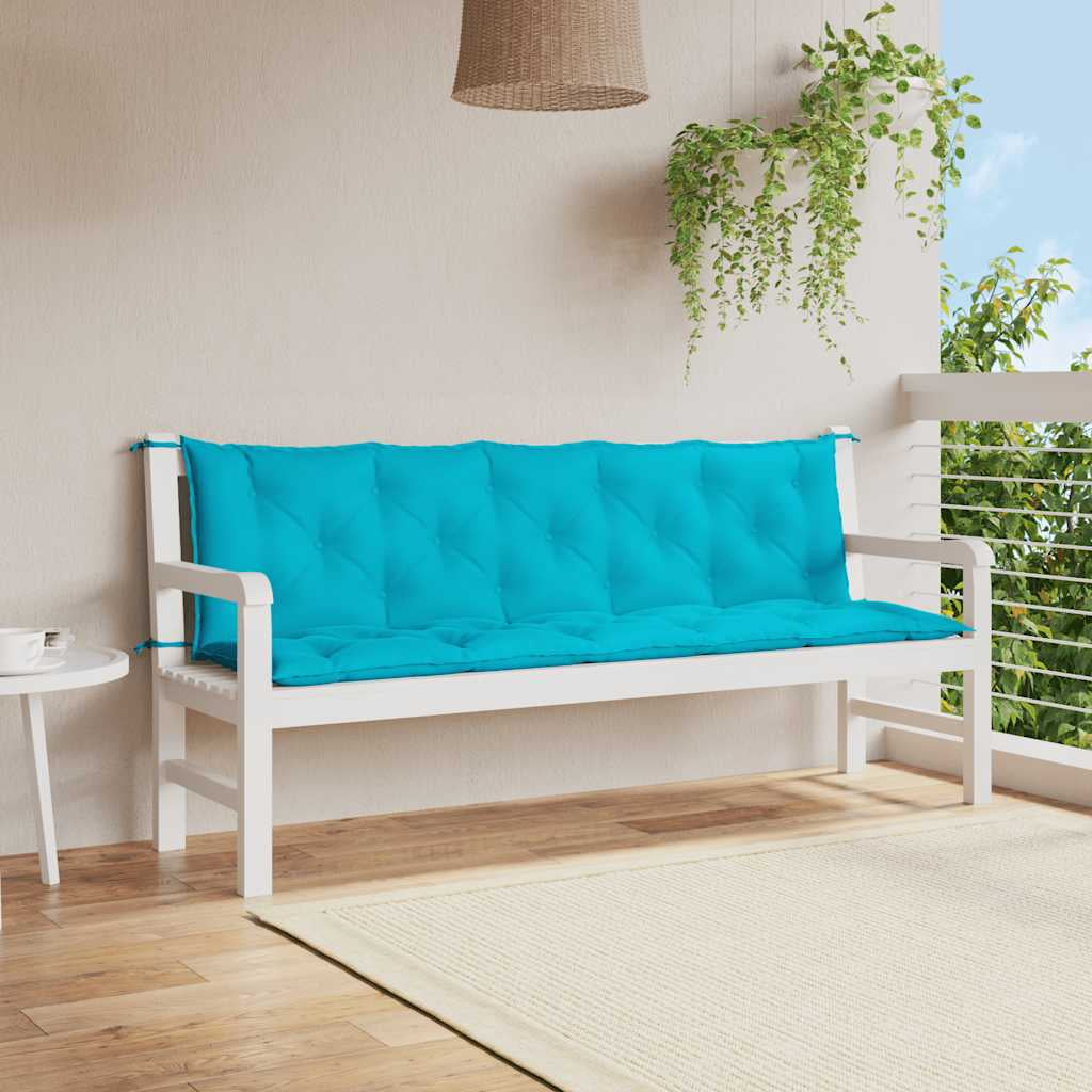 Vidaxl Cojines De Banco De Jardín 2 Uds Tela Oxford Turquesa_1