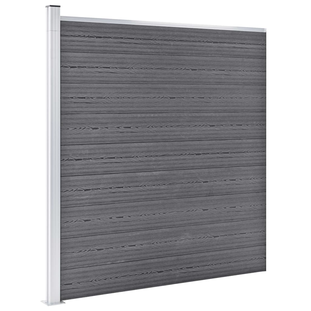 Set De Valla 8 Cuadradas + 1 Oblicua Wpc Gris 1484x186 Cm / Vetonek_1
