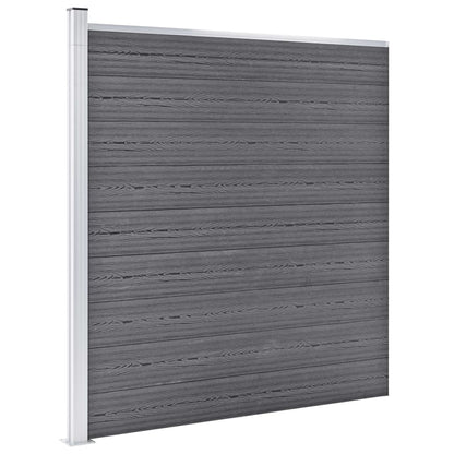 Set De Valla 8 Cuadradas + 1 Oblicua Wpc Gris 1484x186 Cm / Vetonek_1