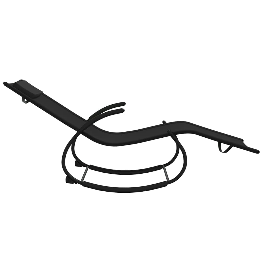Tumbona Mecedora De Acero Y Textilene Negro_3