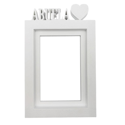 Marco De Fotos Mesa O Pared Modelo Abuela 24.5x17.5cm Para Fotos 13x18cm Blanco