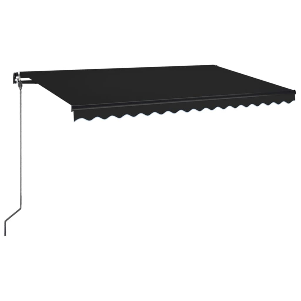 Toldo Manual Retráctil Con Led Gris Antracita 400x350 Cm_0