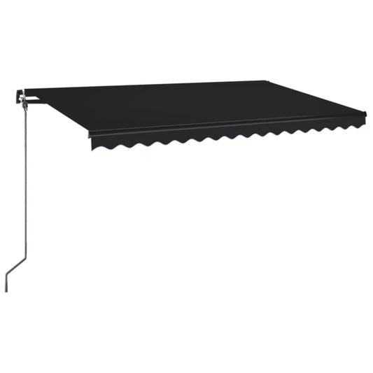 Toldo Manual Retráctil Con Led Gris Antracita 400x350 Cm_0