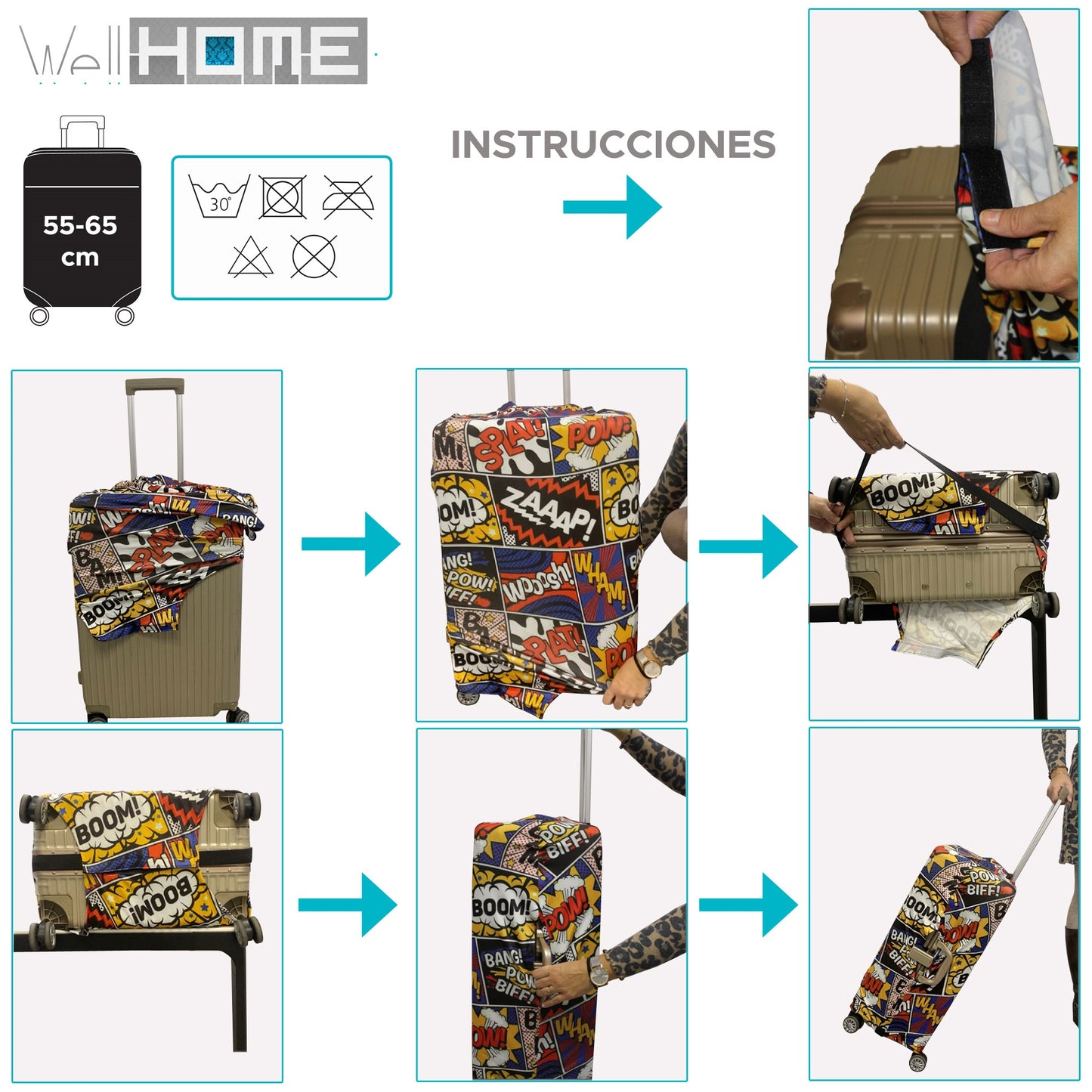 Set De 2 Maletas Trolleys Con Funda Protectora'let's Go'_3