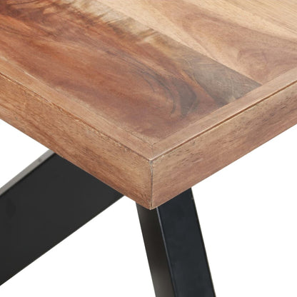 Mesa De Comedor De Madera Acacia Acabado Miel 180x90x75 Cm_3