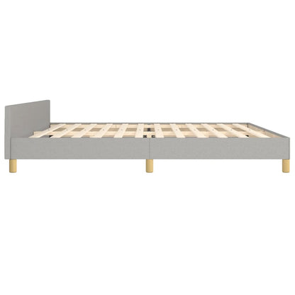 Estructura De Cama Con Cabecero De Tela Gris Claro 200x200 Cm / Vetonek_5