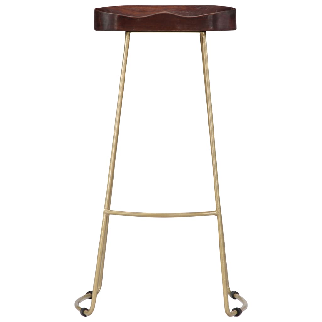 Taburetes De Cocina Gavin 2 Unidades Madera Maciza De Mango_2