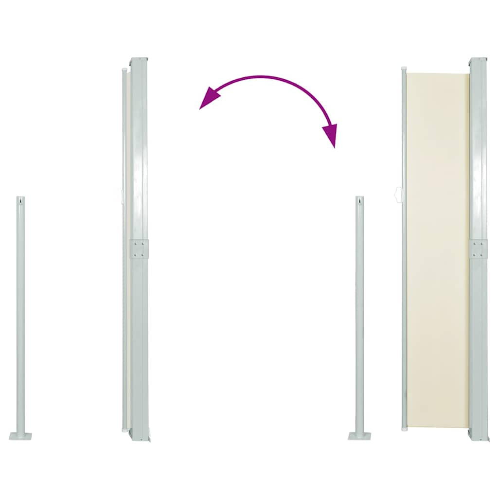 Vidaxl Toldo Lateral Retráctil De Jardín Color Crema 170x300 Cm_4