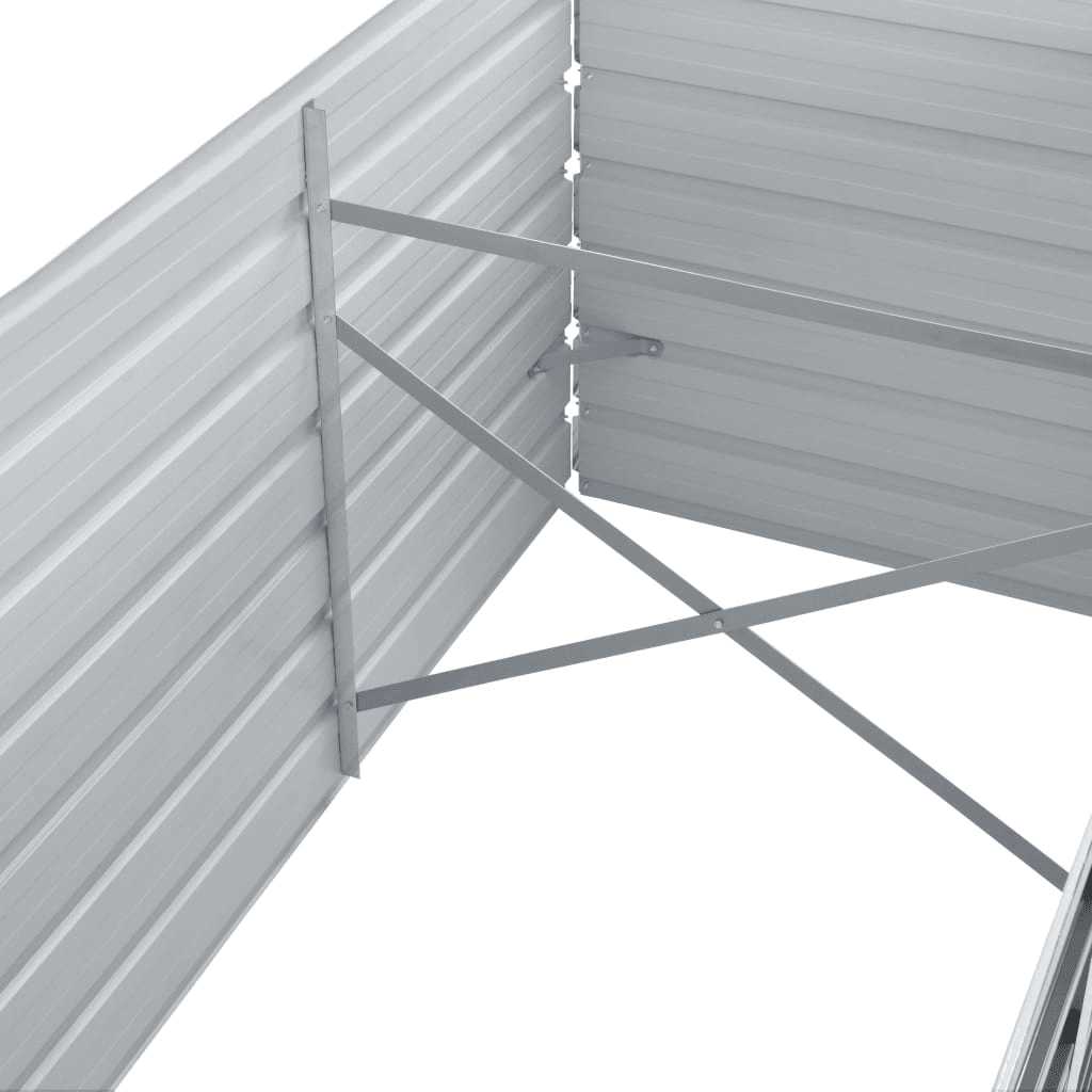 Arriate De Jardín De Acero Galvanizado Gris 320x80x45 Cm_5