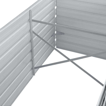 Arriate De Jardín De Acero Galvanizado Gris 320x80x45 Cm_5