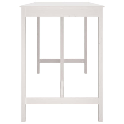 Mesa Alta De Bar Madera Maciza De Pino Blanco 180x80x110 Cm_2