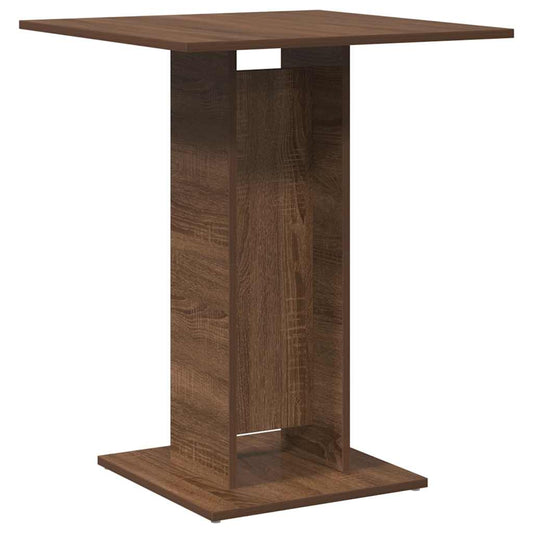 Mesa De Bistró Madera Contrachapada Roble Marrón 60x60x75 Cm_0