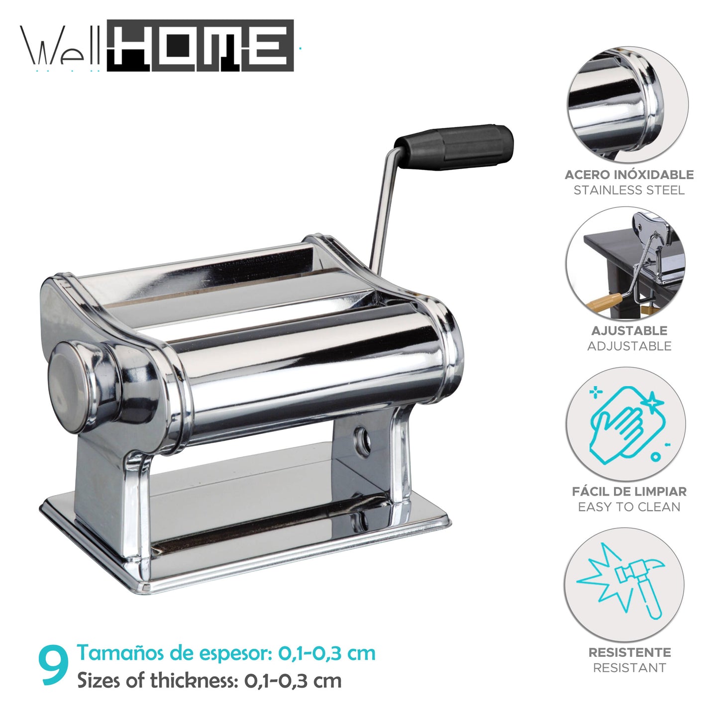 Well Home Máquina Para Pasta En Acero Inoxidable