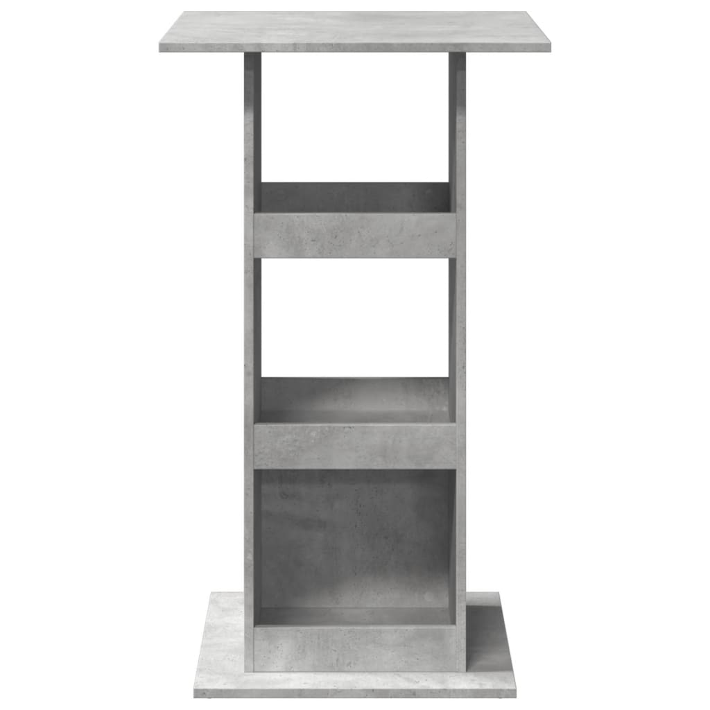 Mesa Alta Bar Con Almacenaje Madera Gris Hormigón 60x60x102 Cm_2
