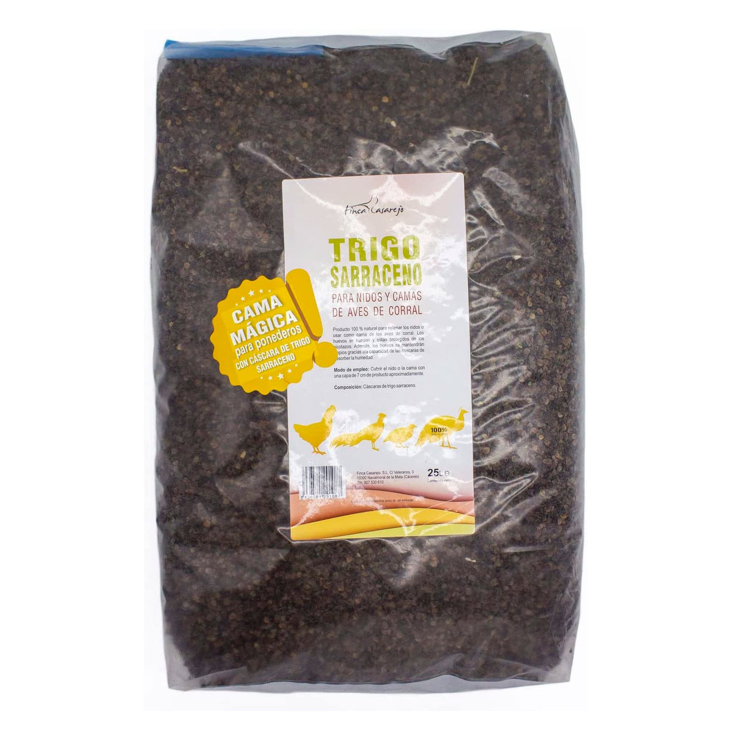 Cáscara De Trigo Sarraceno Para Nidos - Producto Natural Para Acolchar La Cama De Las Aves De Corral - 25L_0