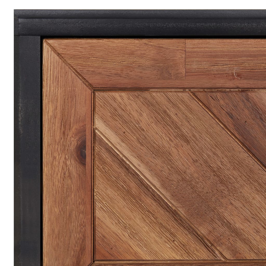 Mesa De Centro De Madera Maciza De Acacia Y Mdf 90x50x40 Cm_4