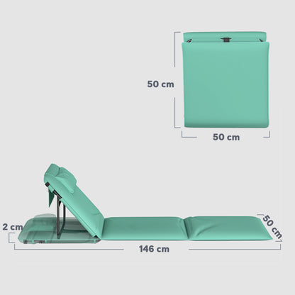 Outsunny 2 Esterillas De Playa Plegable Con Respaldo Ajustable Verde_2