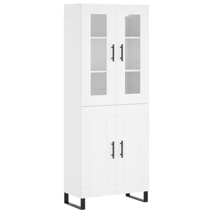 Aparador Alto Madera Contrachapada Blanco 69,5x34x180 Cm_1