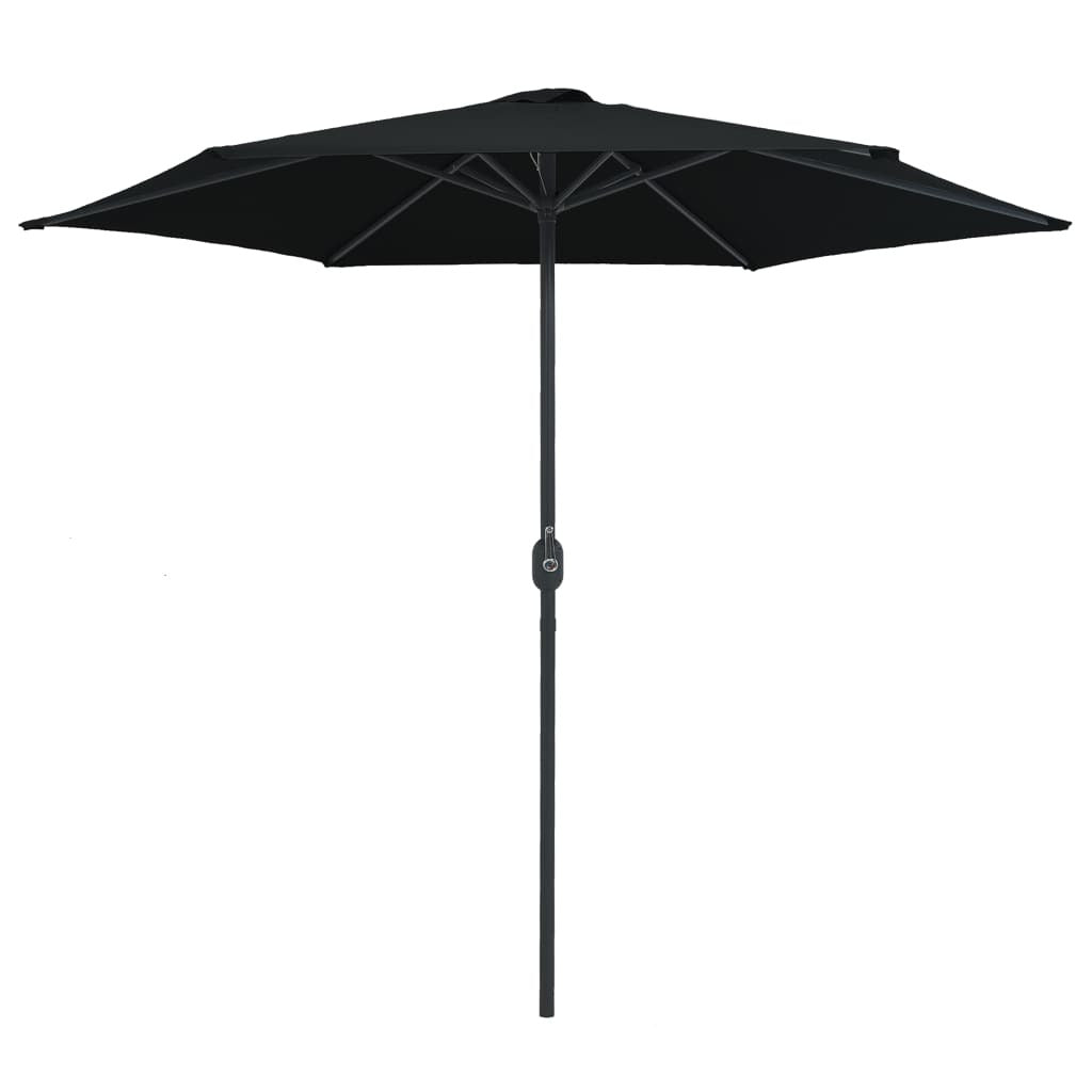 Vidaxl Sombrilla De Jardín Con Palo De Aluminio Negra 270x246 Cm_1