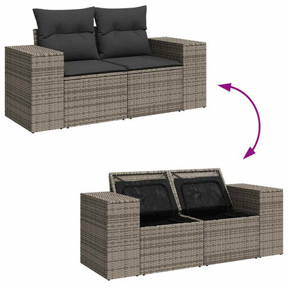 Set De Sofás De Jardín Con Cojines 9 Pzas Ratán Sintético Gris / Vetonek_1