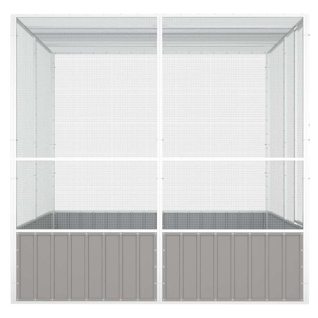 Vidaxl Jaula Pájaros Acero Galvanizado Gris 213,5x217,5x211,5 Cm_3