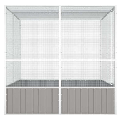 Vidaxl Jaula Pájaros Acero Galvanizado Gris 213,5x217,5x211,5 Cm_3