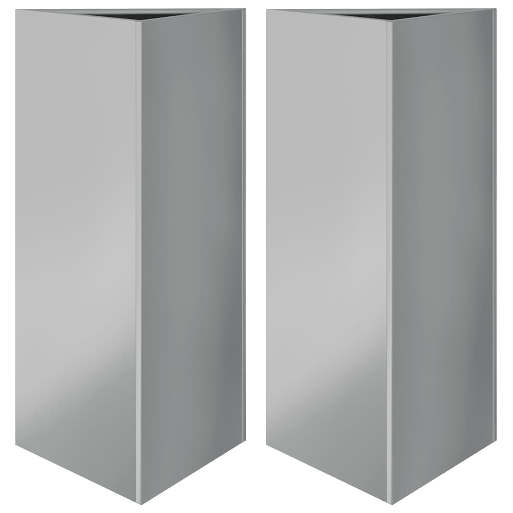 Jardineras Triangulares 2 Uds Acero Galvanizado 40x34,5x75 Cm_0