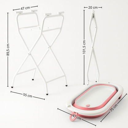 Bañera Bebé Rosa Con Cojín, Termómetro Y Soporte Plegable, Segura Y Compacta Bathby_5