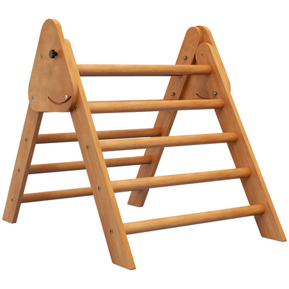 Homcom Triángulo Escalada Para Niños De +3 Años Plegable 90x64x70 Cm Marrón_0