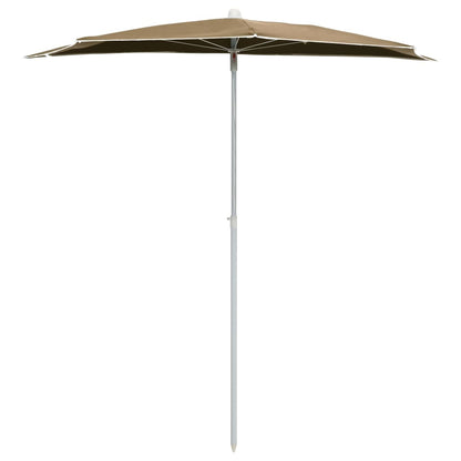 Sombrilla De Jardín Semicircular Con Palo Taupe 180x90 Cm_1