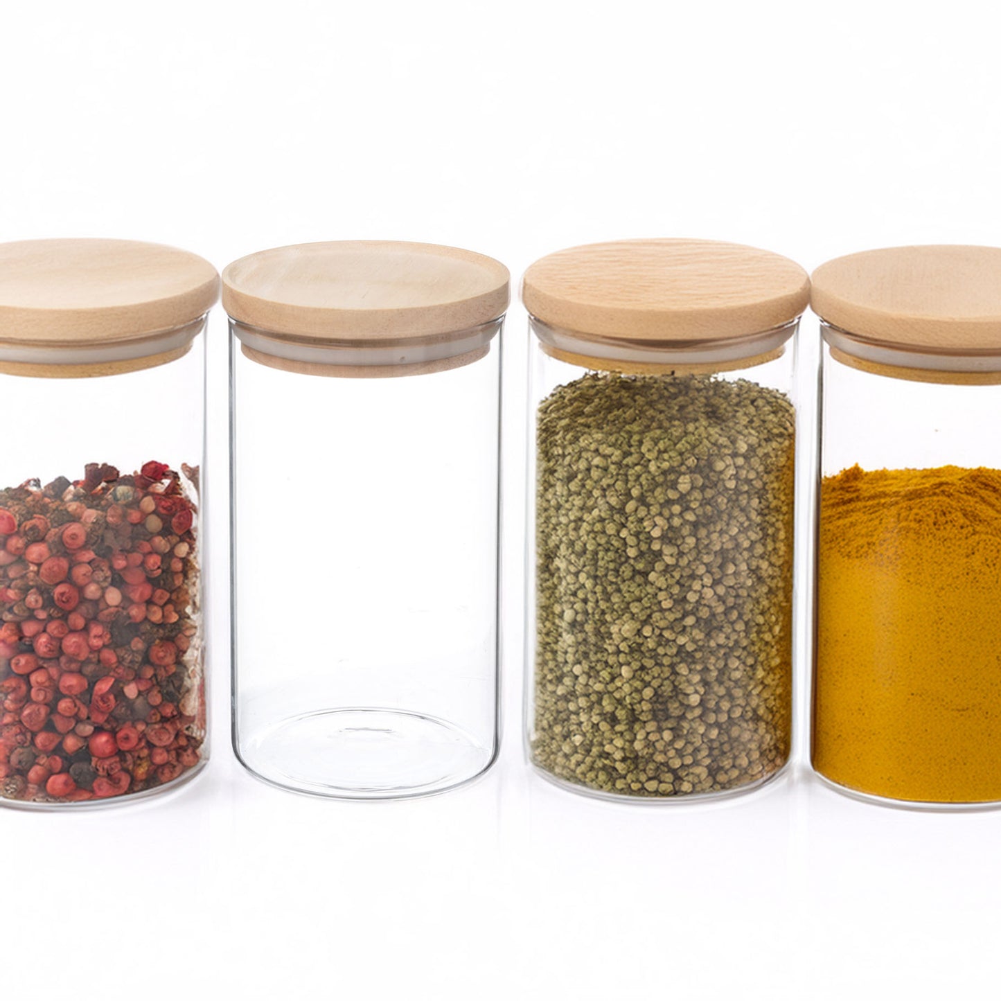 Wellhome - Tarro De Vidrio Y Madera, Cierre Hermético 1l