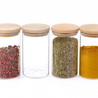 Wellhome - Tarro De Vidrio Y Madera, Cierre Hermético 1l