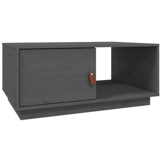 Mesa De Centro De Madera Maciza De Pino Gris 80x50x35,5 Cm_0