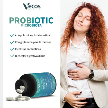 Probiotic Microflora Y Glutamina Vecos 60 Cápsulas | Revestimiento Intestinal | Glutamina 1200 Mg_3